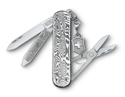 Нож перочинный Victorinox Classic Brilliant Damast (0.6221.34) 58мм 5функц. серебристый подар.коробка