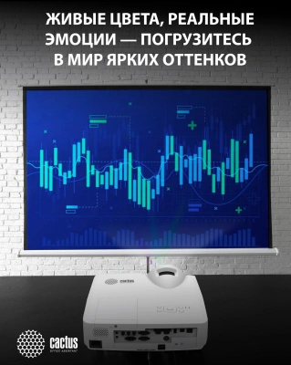 Проектор Cactus Bright CS-V1.WT 3LCD 64000Lm LS 4000Lm ANSI (1024x768) 30000:1 ресурс лампы:10000часов 1xUSB typeA 1xUSB typeB 2xHDMI 4кг
