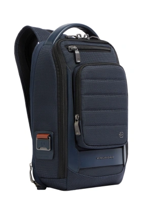 Рюкзак слинг мужской Piquadro Oberon CA7277W150/BLU синий нейлон/натур.кожа
