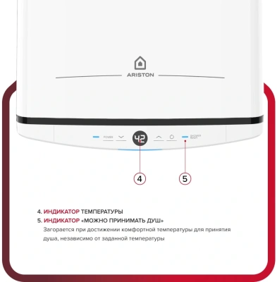Водонагреватель Ariston Velis Tech PW ABSE 80 2.5кВт 80л электрический настенный/белый