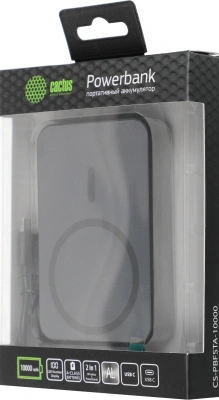 Мобильный аккумулятор Cactus CS-PBFSTA-10000 10000mAh 22.5W 4.5A USB-C беспров.зар. серый