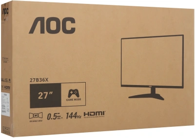 Монитор AOC 27" 27B36X черный IPS LED 16:9 HDMI матовая 300cd 178гр/178гр 1920x1080 144Hz DP FHD