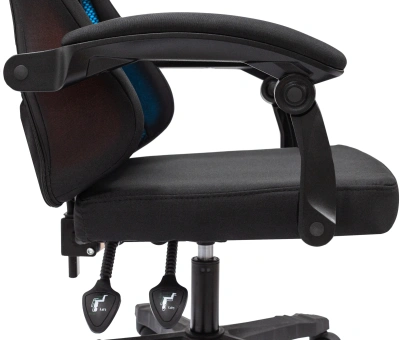 Кресло игровое Knight Wolf RGB черный с подголов. крестов. пластик пластик черный