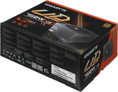 Блок питания Gigabyte ATX 750W GP-UD750GM PG5 V2 80+ gold (20+4pin) APFC 120mm fan 8xSATA Cab Manag RTL