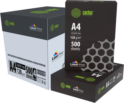 Бумага Cactus CS-LPA4120500 A4 марка A/120г/м2/500л./белый CIE170% для лазерной печати