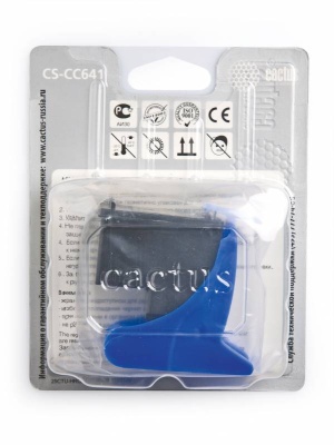 Картридж струйный Cactus CS-CC641 №121XL черный (18мл) для HP DJ D1663/D2563/D2663/D5563/F2423/F2483 с чипом