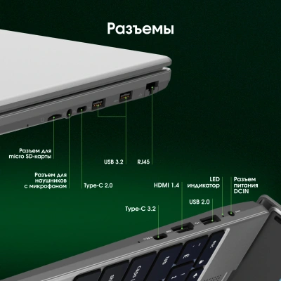 Ноутбук Digma Pro Breve Ryzen 7 7730U 16Gb SSD512Gb AMD Radeon Graphics 15.6" IPS FHD (1920x1080) Windows 11 Pro silver WiFi BT Cam 4500mAh (DN15R7-ADXW05)