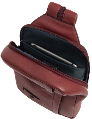 Рюкзак слинг Piquadro Russel CA6764W137/CU красное дерево натур.кожа
