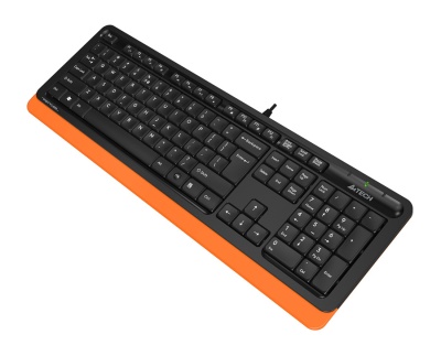 Клавиатура A4Tech FK10 черный/оранжевый USB (FK10 ORANGE) кабель 1.5м
