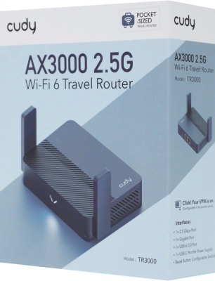 Маршрутизатор Cudy TR3000 AX3000 10/100/1000/2500BASE-T синий