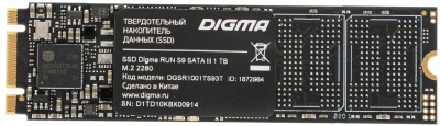 Накопитель SSD Digma SATA-III 1TB DGSR1001TS93T Run S9 M.2 2280