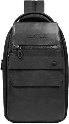 Рюкзак слинг мужской Piquadro Solm CA7028S141/N черный натур.кожа