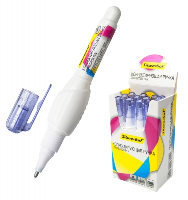 Ручка корректор Silwerhof 443006 шариковый 4мл дисплей картонный