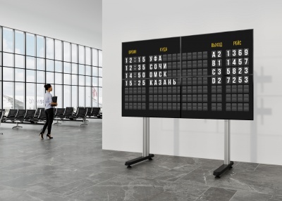 Стойка для телевизора Cactus CS-FS-TV4-PRO черный 45"-55" макс.50кг напольный мобильный