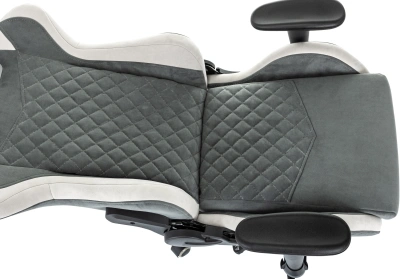 Кресло игровое Knight Regal Fabric серый/светло-серый искусственная замша крестов. металл