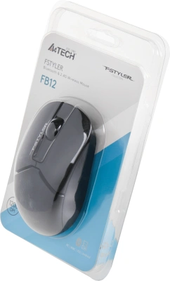 Мышь A4Tech Fstyler FB12 черный оптическая 1200dpi беспров. BT/Radio USB 3but (FB12 BLACK)