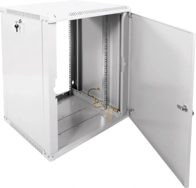 Шкаф коммутационный ЦМО (ШРН-12.500.1) настенный 12U 600x529мм пер.дв.стал.лист 200кг серый 470мм 18кг 180град. 612мм металл