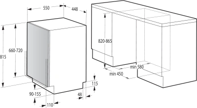 Посудомоечная машина встраив. Gorenje GV561D10 1930Вт узкая инвертер