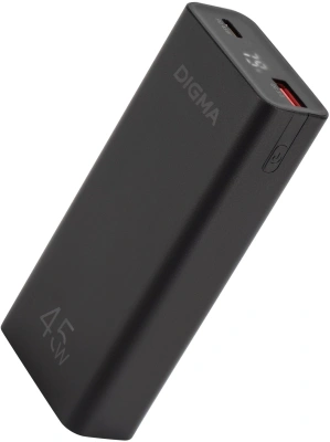 Мобильный аккумулятор Digma DGPF10E 10000mAh QC3.0/PD3.0 45W 4.5A USB-A/USB-C черный (DGPF10E45ABK)
