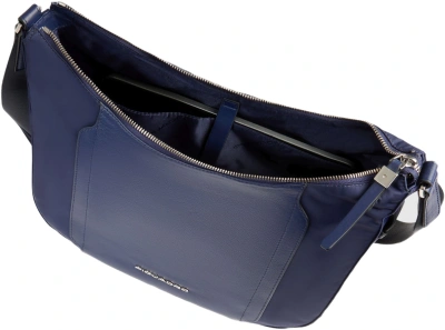 Сумка женская Piquadro Lyra BD6657W92T/BLU темно-синяя нейлон/натур.кожа