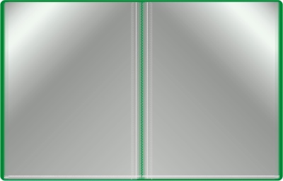 Папка с 80 прозр.вклад. Бюрократ -BPV80GRN A4 пластик 0.8мм торц.карм с бум. встав зеленый