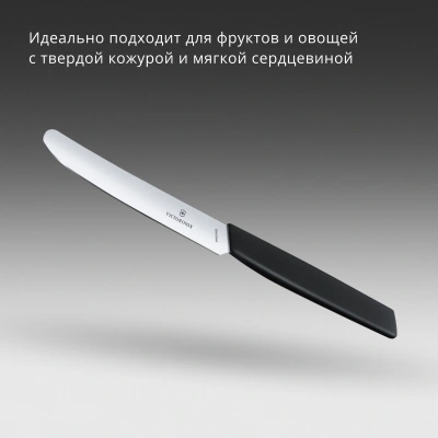 Нож кухонный Victorinox Swiss Modern (6.9003.11) стальной столовый лезв.110мм прямая заточка черный