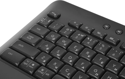 Клавиатура Logitech K650 черный USB беспроводная BT/Radio Multimedia (подставка для запястий) (920-010954)