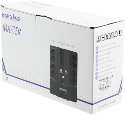 Источник бесперебойного питания Импульс Мастер 600 360Вт 600ВА черный