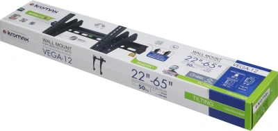 Кронштейн для телевизора Kromax VEGA-12 черный 22"-65" макс.50кг настенный наклон