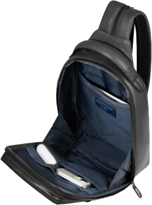 Рюкзак слинг мужской Piquadro Solm CA7028S141/N черный натур.кожа