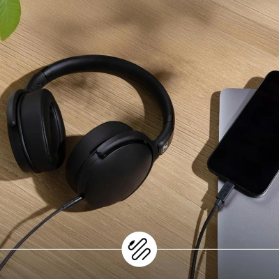 Гарнитура накладные Sennheiser HD 400 U 1.4м черный проводные в ушной раковине (800126)