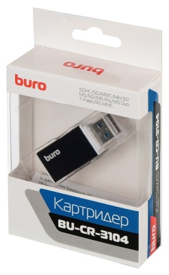 Устройство чтения карт памяти USB2.0 Buro BU-CR-3104 черный