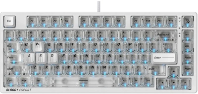 Клавиатура A4Tech Bloody MS76 механическая белый USB Multimedia for gamer LED (MS76) кабель 1.8м