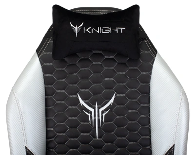 Кресло игровое Knight Neon черный/серебряный соты экокожа с подголов. крестов. металл