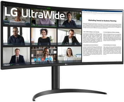 Монитор LG 34" UltraWide 34WR55QK-B черный VA LED 21:9 HDMI матовая HAS 300cd 178гр/178гр 3440x1440 100Hz DP Ultra WQHD USB 6.9кг