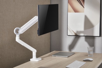 Кронштейн для мониторов Ultramounts UM719W белый 17"-35" макс.10.5кг крепление к столешнице поворот и наклон