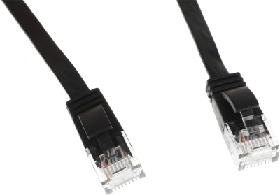 Патч-корд Buro Flat 10Гбит/с UTP 4 пары cat.6 Cu molded 1.5м черный RJ-45 (m)-RJ-45 (m) (BU-С6-FLAT-1.5M-B)