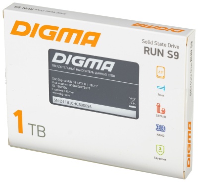 Накопитель SSD Digma SATA-III 1TB DGSR2001TS93T Run S9 2.5"