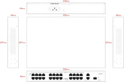 Коммутатор Tiandy TC-P3S027 H/2421/AT/260