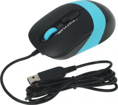 Мышь A4Tech Fstyler FM10 черный/синий оптическая 1600dpi USB 4but (FM10 BLUE)
