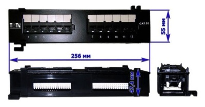 Патч-панель Lanmaster TWT-PP12UTP-H 10" 1U 12xRJ45 кат.5E UTP