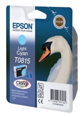 Картридж струйный Epson T0815 C13T11154A10 светло-голубой (540стр.) (11.1мл) для Epson R270/290/RX590
