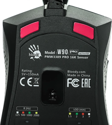 Мышь A4Tech Bloody W90 Pro черный оптическая 16000dpi USB 10but