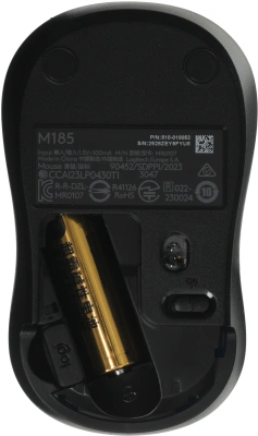 Мышь Logitech M185 черный/синий оптическая 1000dpi беспров. USB для ноутбука 2but (910-002632)
