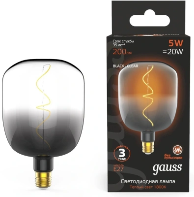 Лампа филам. Gauss Filament V140 5Вт цок.:E27 шар 220B св.свеч.бел.теп. (упак.:1шт) (1008802105)