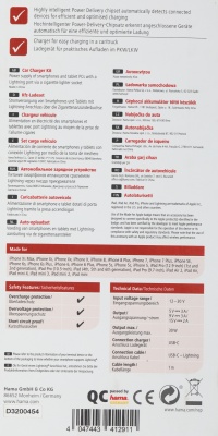 Автомобильное зар./устр. Hama H-183317 30W 3A (PD) USB Type-C для Apple белый (00183317)