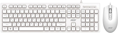 Клавиатура + мышь Acer OCC504 клав:белый мышь:белый USB Multimedia (ZL.ACC11.00N)