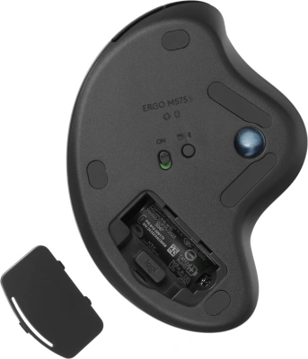Трекбол Logitech M575S черный оптическая 2000dpi беспров. BT/Radio USB 4but (910-007035)