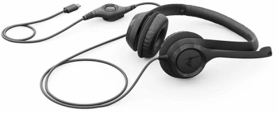 Наушники с микрофоном Logitech H390 черный 1.9м накладные USB оголовье (981-001578)