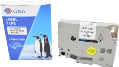 Картридж ленточный G&G GG-TZE221 черный на белом 9x8 для Brother 1010/1280/1280VP/2700VP